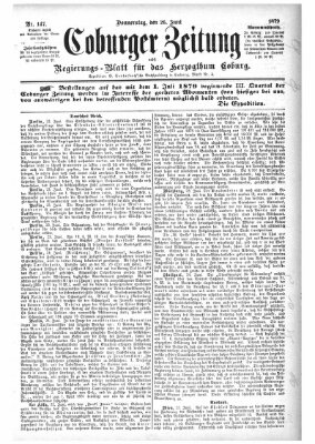 Coburger Zeitung Donnerstag 26. Juni 1879