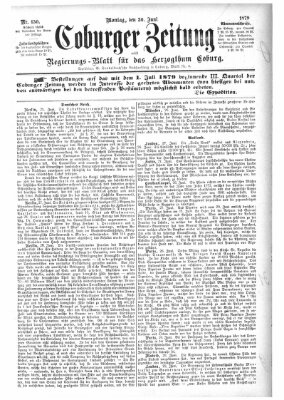 Coburger Zeitung Montag 30. Juni 1879