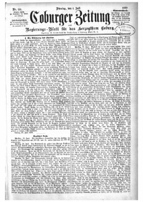 Coburger Zeitung Dienstag 1. Juli 1879