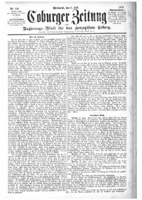 Coburger Zeitung Mittwoch 2. Juli 1879