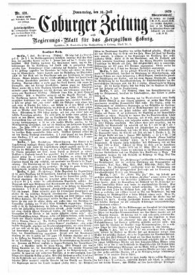 Coburger Zeitung Donnerstag 10. Juli 1879