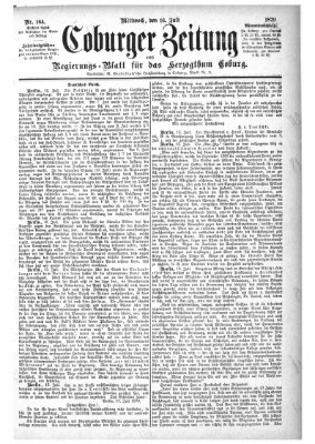 Coburger Zeitung Mittwoch 16. Juli 1879