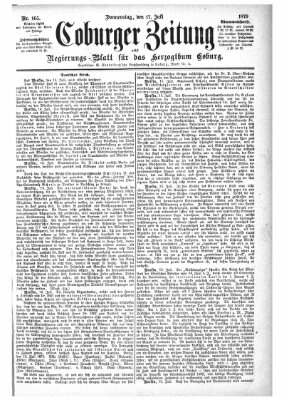 Coburger Zeitung Donnerstag 17. Juli 1879