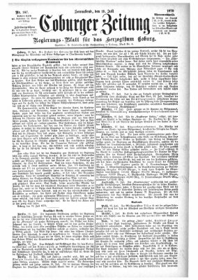 Coburger Zeitung Samstag 19. Juli 1879