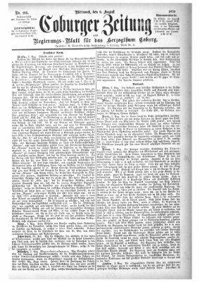 Coburger Zeitung Mittwoch 6. August 1879