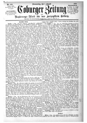 Coburger Zeitung Donnerstag 7. August 1879