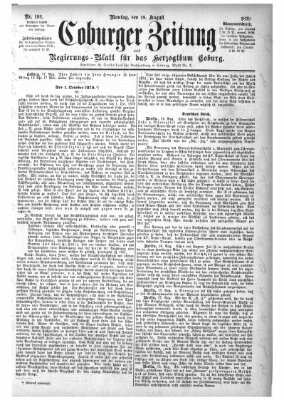 Coburger Zeitung Montag 18. August 1879