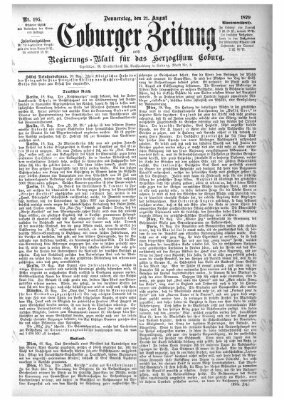 Coburger Zeitung Donnerstag 21. August 1879