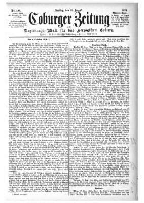 Coburger Zeitung Freitag 22. August 1879