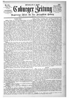 Coburger Zeitung Mittwoch 27. August 1879