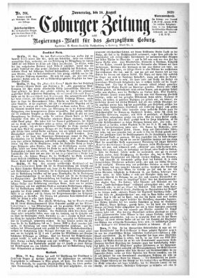 Coburger Zeitung Donnerstag 28. August 1879