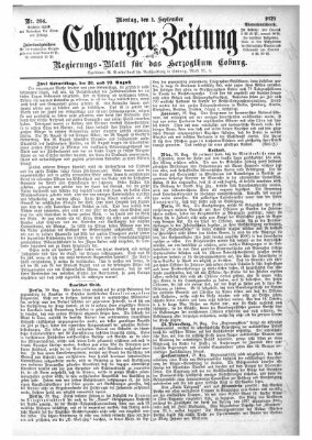 Coburger Zeitung Montag 1. September 1879