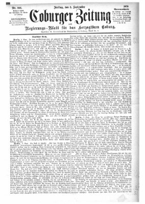 Coburger Zeitung Freitag 5. September 1879