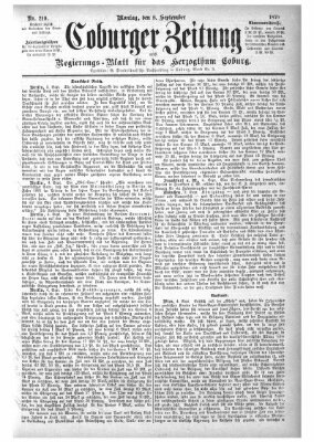 Coburger Zeitung Montag 8. September 1879