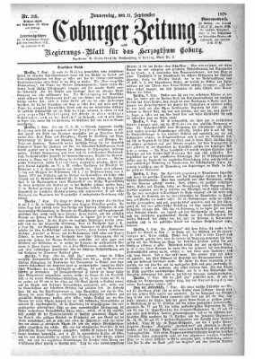 Coburger Zeitung Donnerstag 11. September 1879