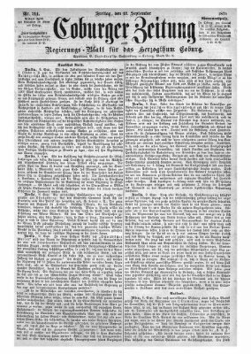 Coburger Zeitung Freitag 12. September 1879