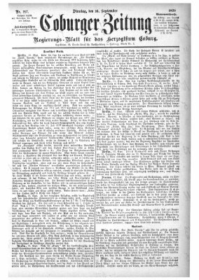 Coburger Zeitung Dienstag 16. September 1879