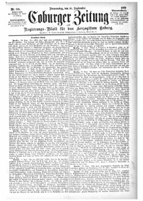 Coburger Zeitung Donnerstag 18. September 1879