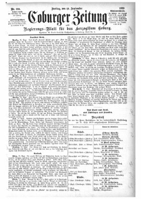 Coburger Zeitung Freitag 19. September 1879