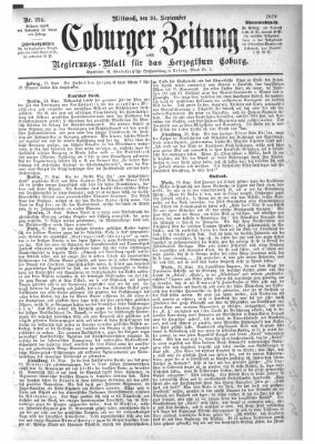 Coburger Zeitung Mittwoch 24. September 1879