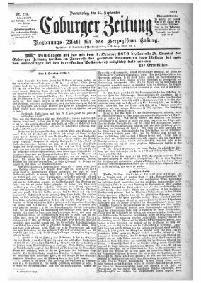 Coburger Zeitung Donnerstag 25. September 1879