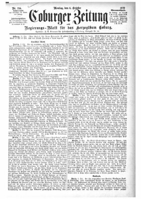 Coburger Zeitung Montag 6. Oktober 1879