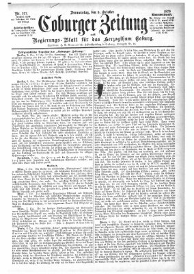 Coburger Zeitung Donnerstag 9. Oktober 1879