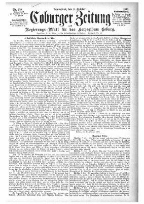 Coburger Zeitung Samstag 11. Oktober 1879