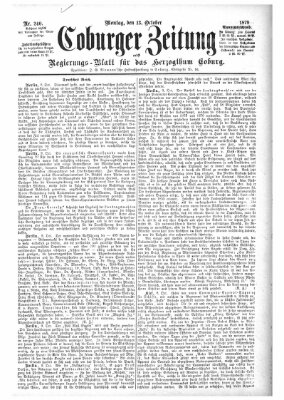 Coburger Zeitung Montag 13. Oktober 1879