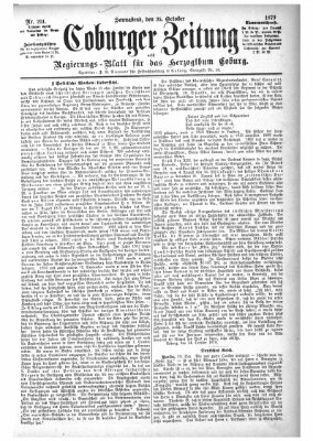 Coburger Zeitung Samstag 25. Oktober 1879