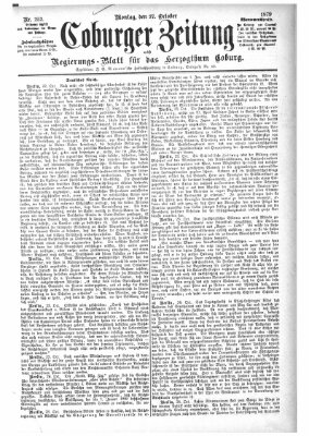 Coburger Zeitung Montag 27. Oktober 1879