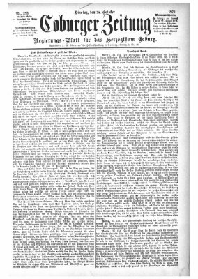 Coburger Zeitung Dienstag 28. Oktober 1879