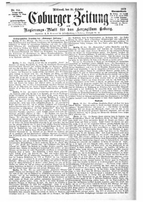 Coburger Zeitung Mittwoch 29. Oktober 1879