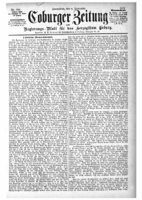 Coburger Zeitung Samstag 8. November 1879