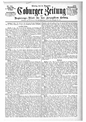 Coburger Zeitung Montag 10. November 1879