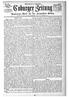 Coburger Zeitung Mittwoch 12. November 1879