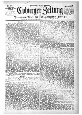 Coburger Zeitung Donnerstag 13. November 1879