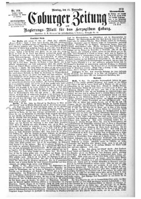 Coburger Zeitung Montag 17. November 1879