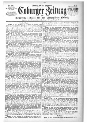 Coburger Zeitung Montag 24. November 1879