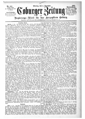 Coburger Zeitung Montag 8. Dezember 1879