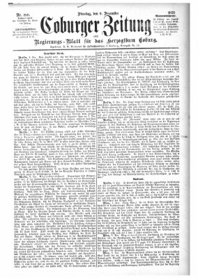 Coburger Zeitung Dienstag 9. Dezember 1879