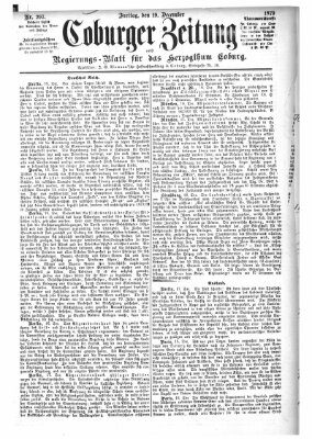 Coburger Zeitung Freitag 19. Dezember 1879