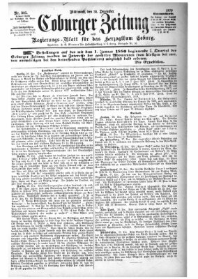 Coburger Zeitung Mittwoch 31. Dezember 1879