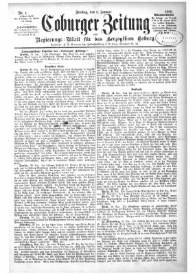 Coburger Zeitung Freitag 2. Januar 1880