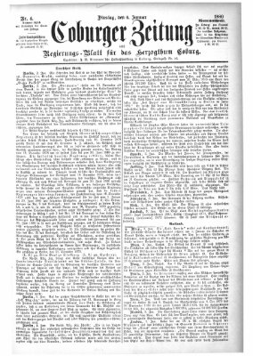 Coburger Zeitung Dienstag 6. Januar 1880