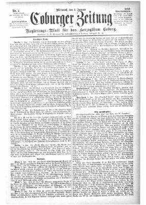 Coburger Zeitung Mittwoch 7. Januar 1880