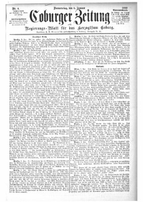 Coburger Zeitung Donnerstag 8. Januar 1880