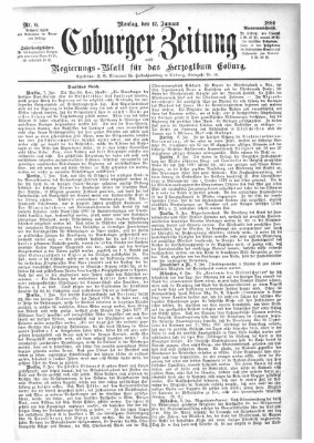 Coburger Zeitung Montag 12. Januar 1880