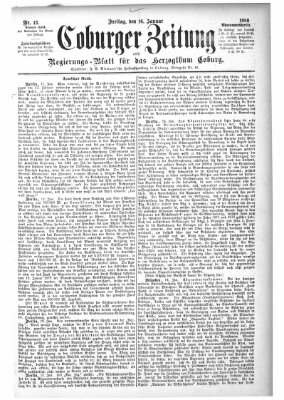 Coburger Zeitung Freitag 16. Januar 1880