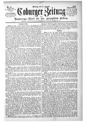 Coburger Zeitung Monday 19. January 1880